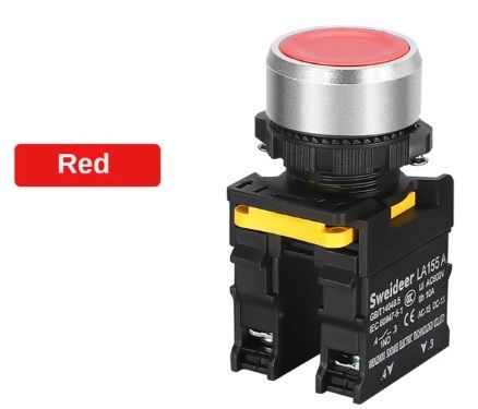 LA155-A1 Waterproof Button Switch Red